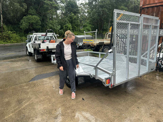 2 tonne single flatbed mower trailer