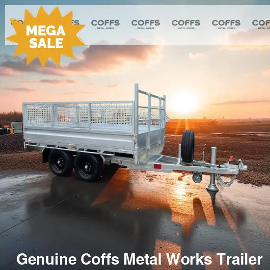 10 x 6 Ft HD Flat Deck Trailer With Loading Ramps and Cage ATM 3.5 or 4.5 Tonne Genuine flatbed trailer