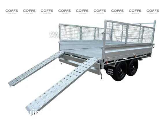 10 x 6 Ft HD Flat Deck Trailer With Loading Ramps and Cage ATM 3.5 or 4.5 Tonne Genuine flatbed trailer