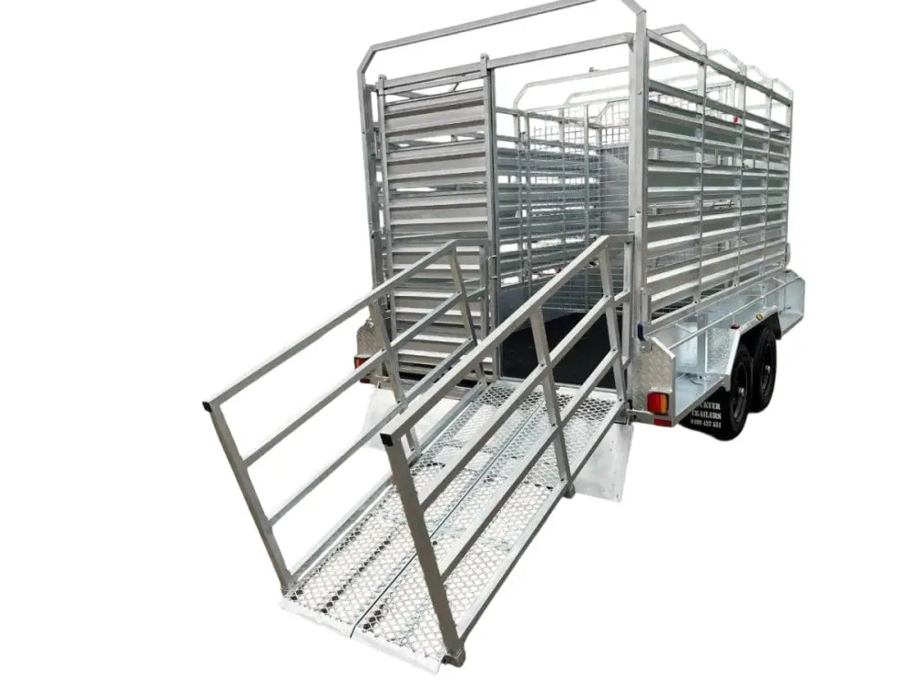 12 x 6 ft Cattle Crate Trailer with 1 Person Install and Remove Stock Crate – ATM 3500kg cattle livestock
