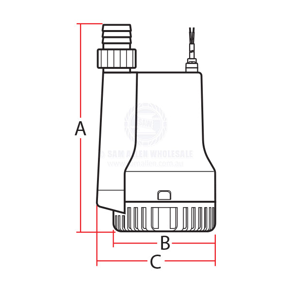 PUMPS - BILGE 1000 GPH - HANDY PUMP WITH HANDLE - TMC