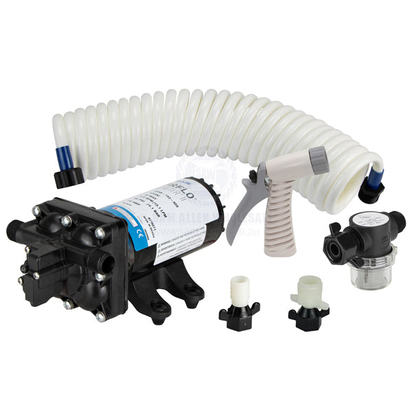 SHURFLO DECK WASHDOWN KITS - 15.1 LPM - 3/4 INCH I.D. FLEXIBLE HOSE