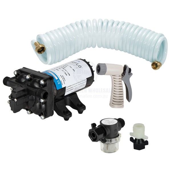 SHURFLO DECK WASHDOWN KITS - 18.9 LPM - 3/4 INCH I.D. FLEXIBLE HOSE