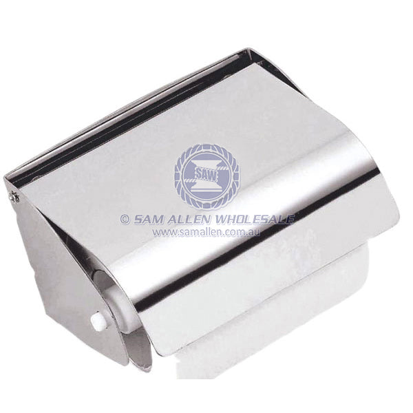 TOILET ROLL HOLDER WITH HOOD - S/S