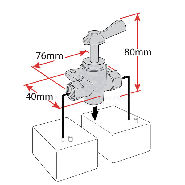 RELAXN FUEL VALVE - 3 WAY