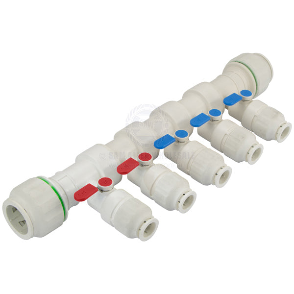 TWISTLOC MANIFOLD SINGLE OPEN TYPE 28MM TUBE INLET 15MM TUBE OUTLET