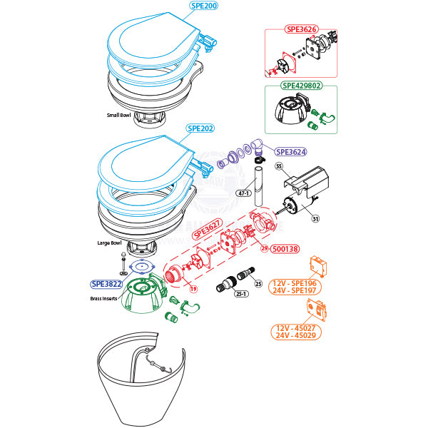TOILETS - ELECTRIC - STANDARD - SPARE PARTS
