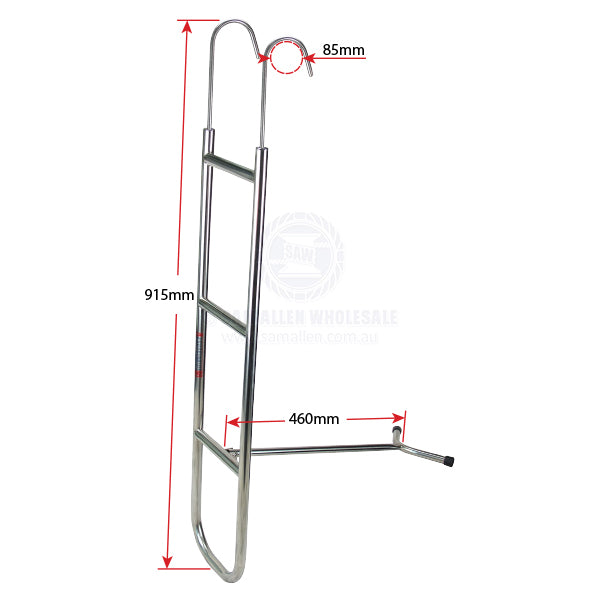 LADDERS - REMOVABLE OVER BOW RAIL - STAINLESS STEEL