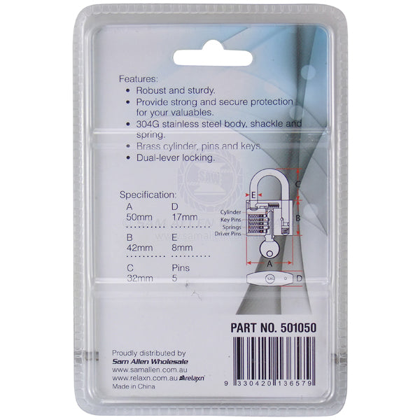 RELAXN PADLOCKS - STANDARD - STAINLESS STEEL