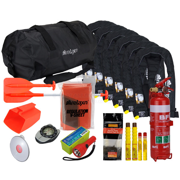 RELAXN SAFETY GEAR KIT - 6+ FLARES & FIRE EXTINGUISHER