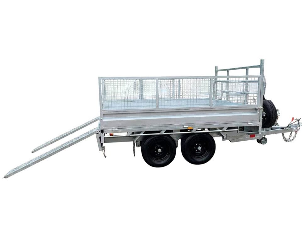 10 x 6 Ft HD Flat Deck Trailer With Loading Ramps and Cage ATM 3.5 or 4.5 Tonne Genuine