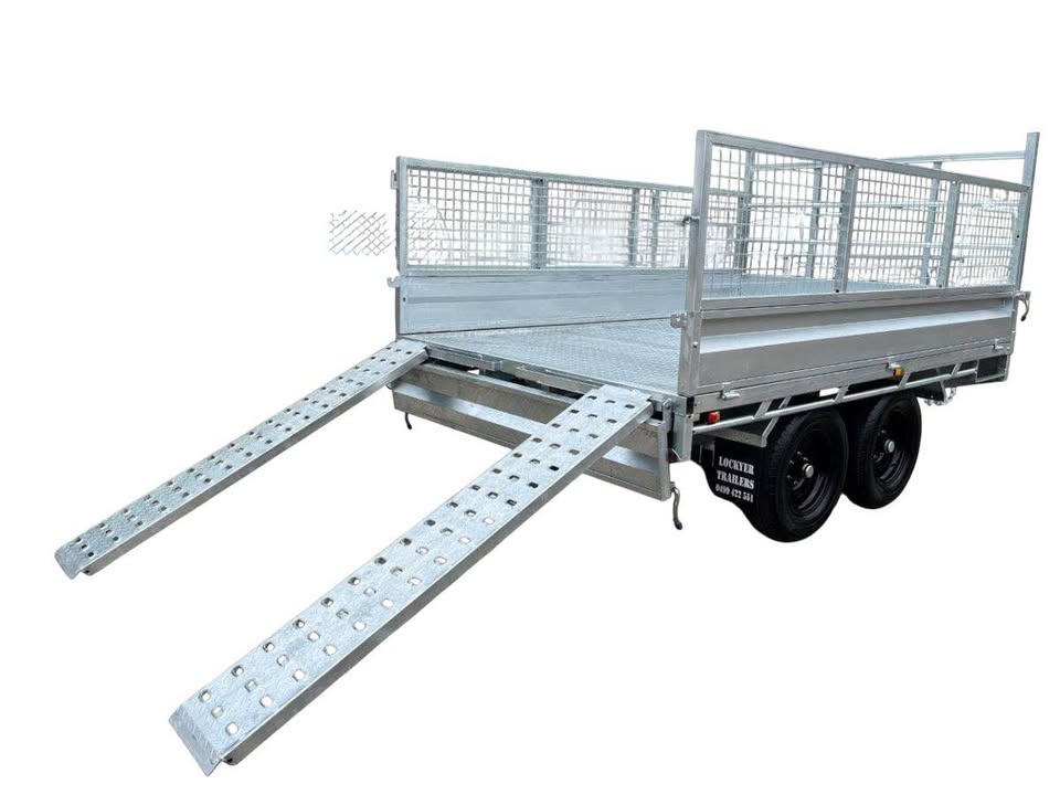 10 x 6 Ft HD Flat Deck Trailer With Loading Ramps and Cage ATM 3.5 or 4.5 Tonne Genuine