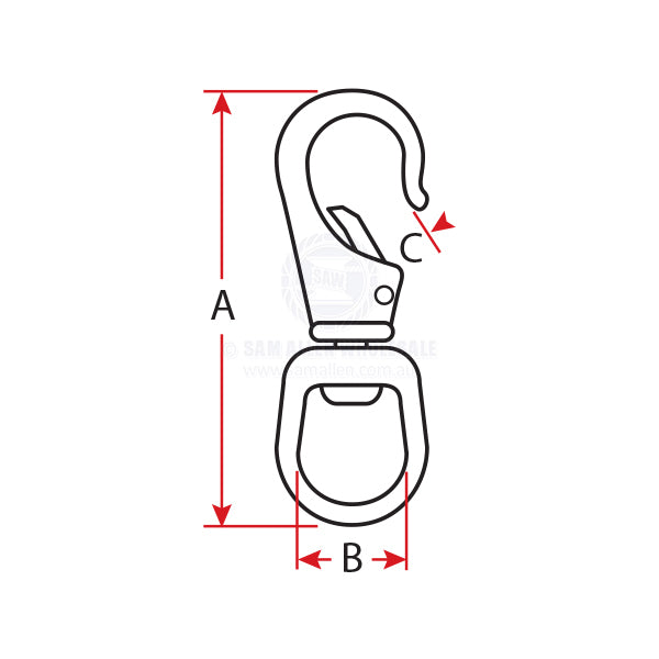 SNAP HOOKS - SWIVEL EYE - CAST STAINLESS STEEL