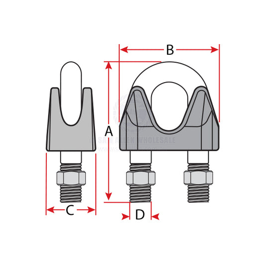 WIRE ROPE GRIPS - STAINLESS STEEL