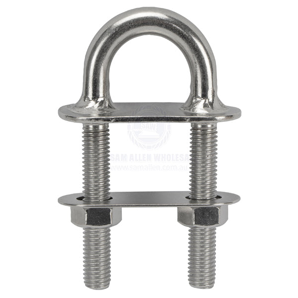 U-BOLTS - WELDED FACE PLATE - STAINLESS STEEL