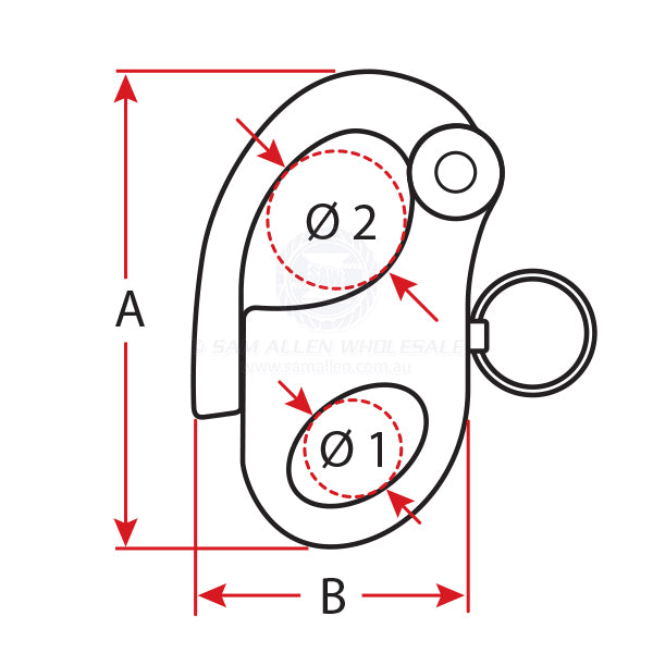 SNAP SHACKLE - FIXED EYE - STAINLESS STEEL