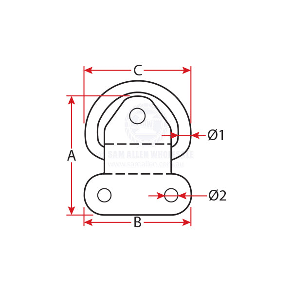 PAD EYES - FOLDING - STAINLESS STEEL