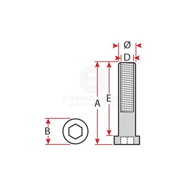 TENSIONER - INTERNAL THREAD - S/S