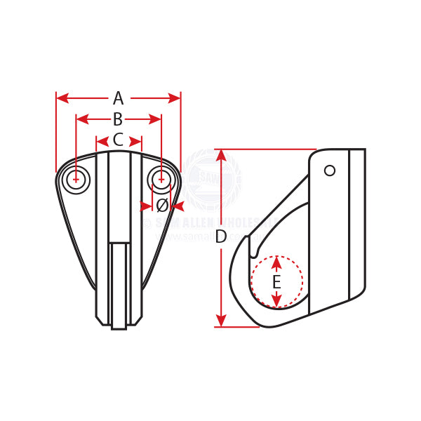 FIXED SNAP HOOK - CAST STAINLESS STEEL