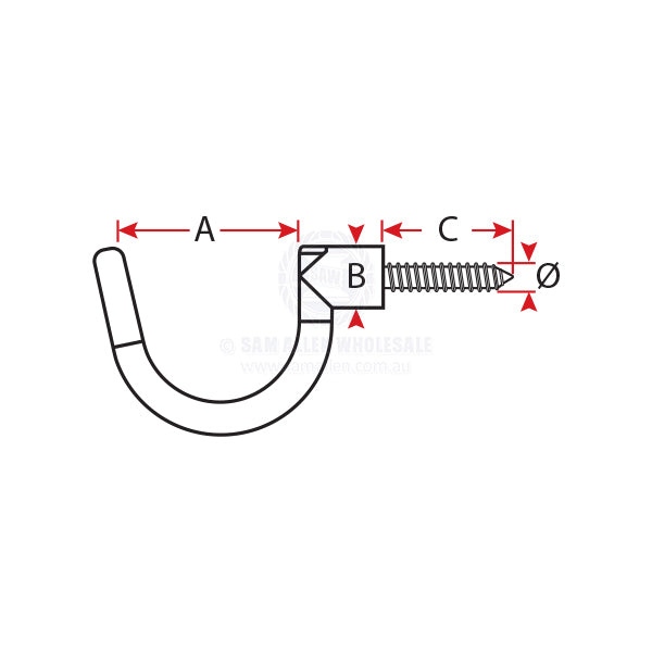 SCREW HOOK - CAST STAINLESS STEEL