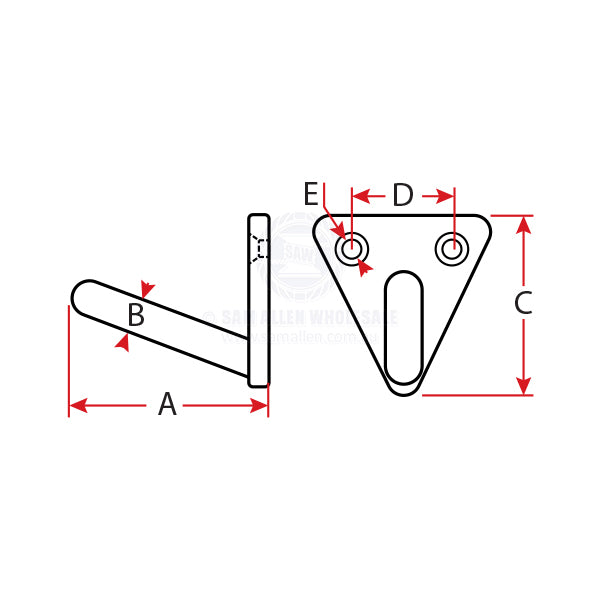FIXED HOOK - CAST STAINLESS STEEL - WITH ROD