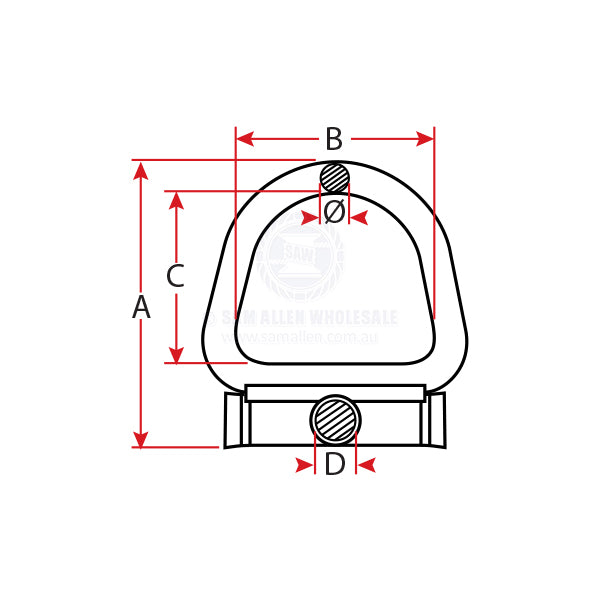 D RING - WIRE TUBE - STAINLESS STEEL