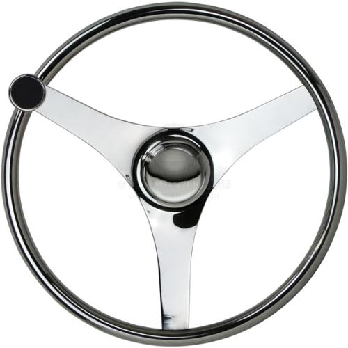 marine steering wheel with knob - Relaxn 3 spoke design for improved control and comfort.