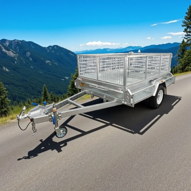 7×4 Premium HD Braked Box Trailer For Sale ATM 1400KG With Jockey Wheel/ 100mmX50mm Drawbar