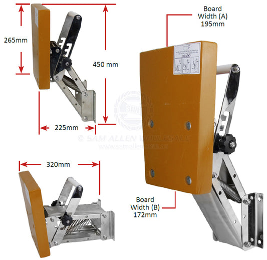 OUTBOARD MOTOR BRACKET - 316 S/S WITH TIMBER MOUNTING BOARD