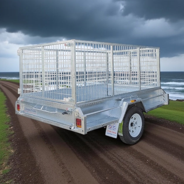 7×5 Premium HD Box Trailer For Sale ATM-750KG With Jockey Wheel 100mmX50mm Drawbar