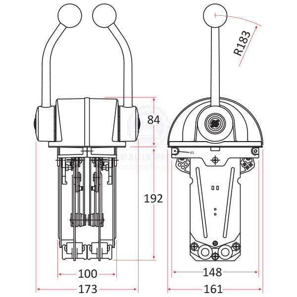 ULTRAFLEX ENGINE CONTROL - TOP MOUNT - DUAL FUNCTION - LOW PROFILE