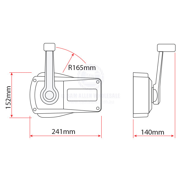ULTRAFLEX ENGINE CONTROL BOX - SIDE MOUNT - ALUMINIUM