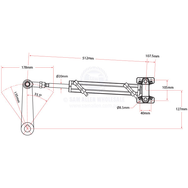 ULTRAFLEX HYDRAULIC INBOARD CYLINDER - UC168-I