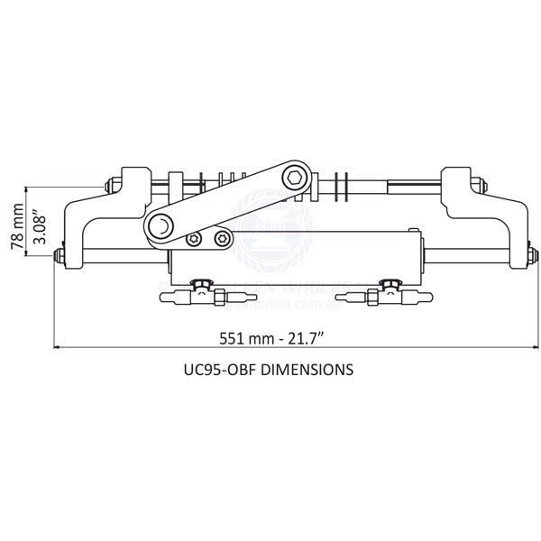 ULTRAFLEX HYDRAULIC OUTBOARD CYLINDER - FRONT MOUNT - UC95-OBF