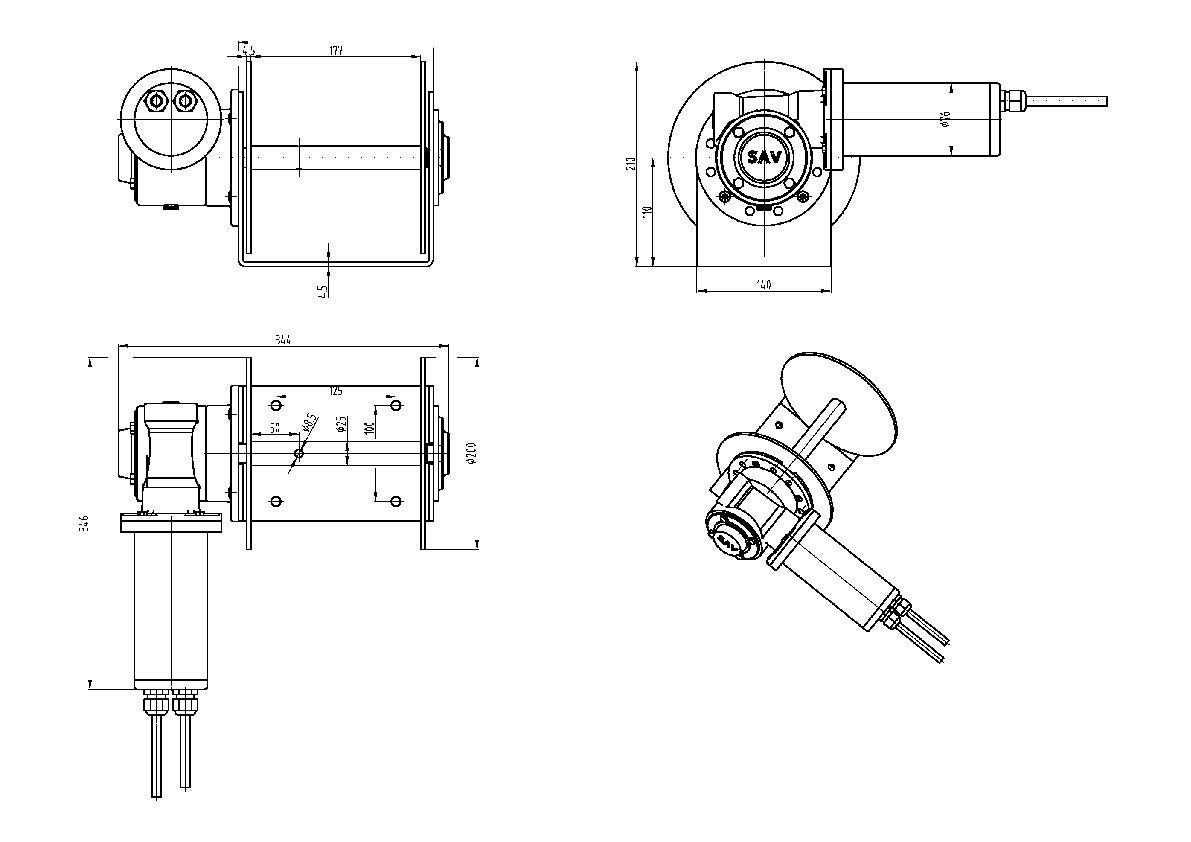 1000 CS Mini Drum Anchor Winch Boat anchor winch