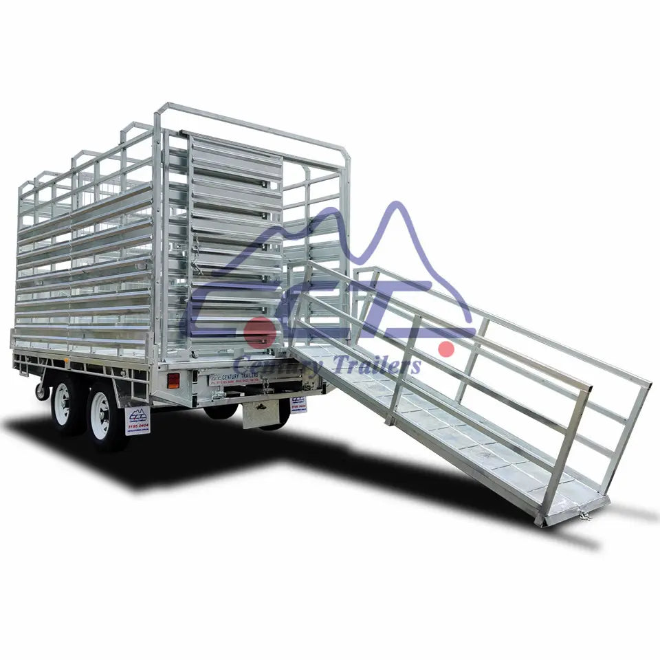 CCT 12×7 FLAT-TOP LIVESTOCK/CATTLE TRAILER FOR SALE ATM 3500KG WITH Side Rails & Ramps