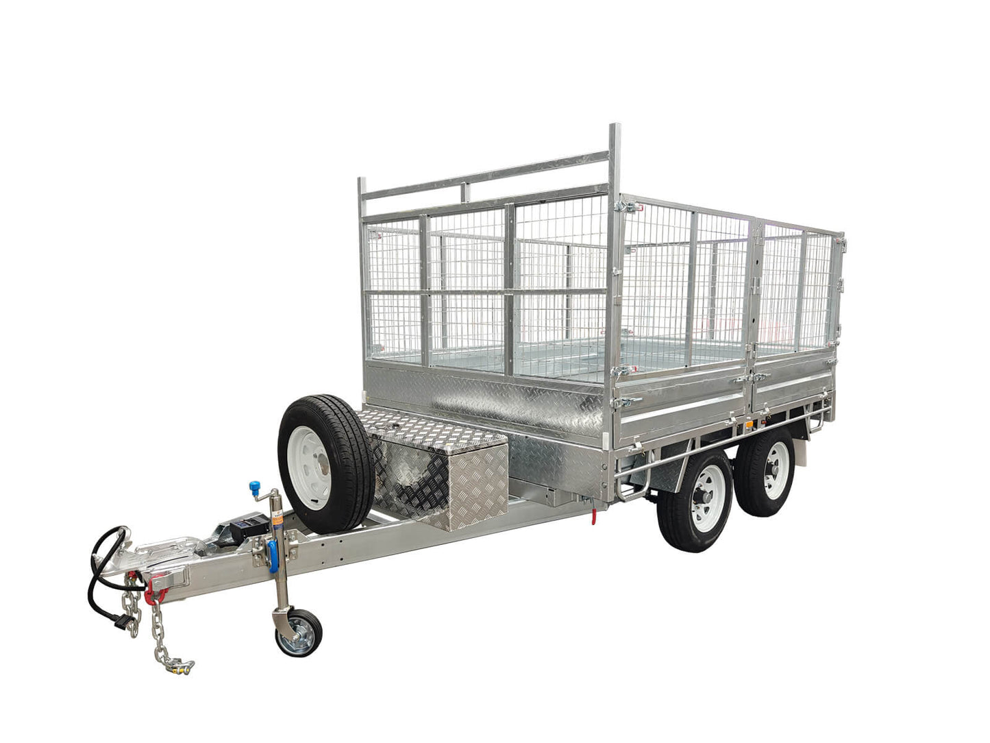 CCT 14×7 Hydraulic Tipper Flat Top Trailer With 900mm Cage For Sale ATM-3500KG/4500KG
