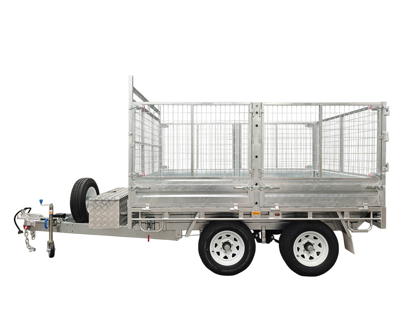 CCT 14×7 Hydraulic Tipper Flat Top Trailer With 900mm Cage For Sale ATM-3500KG/4500KG