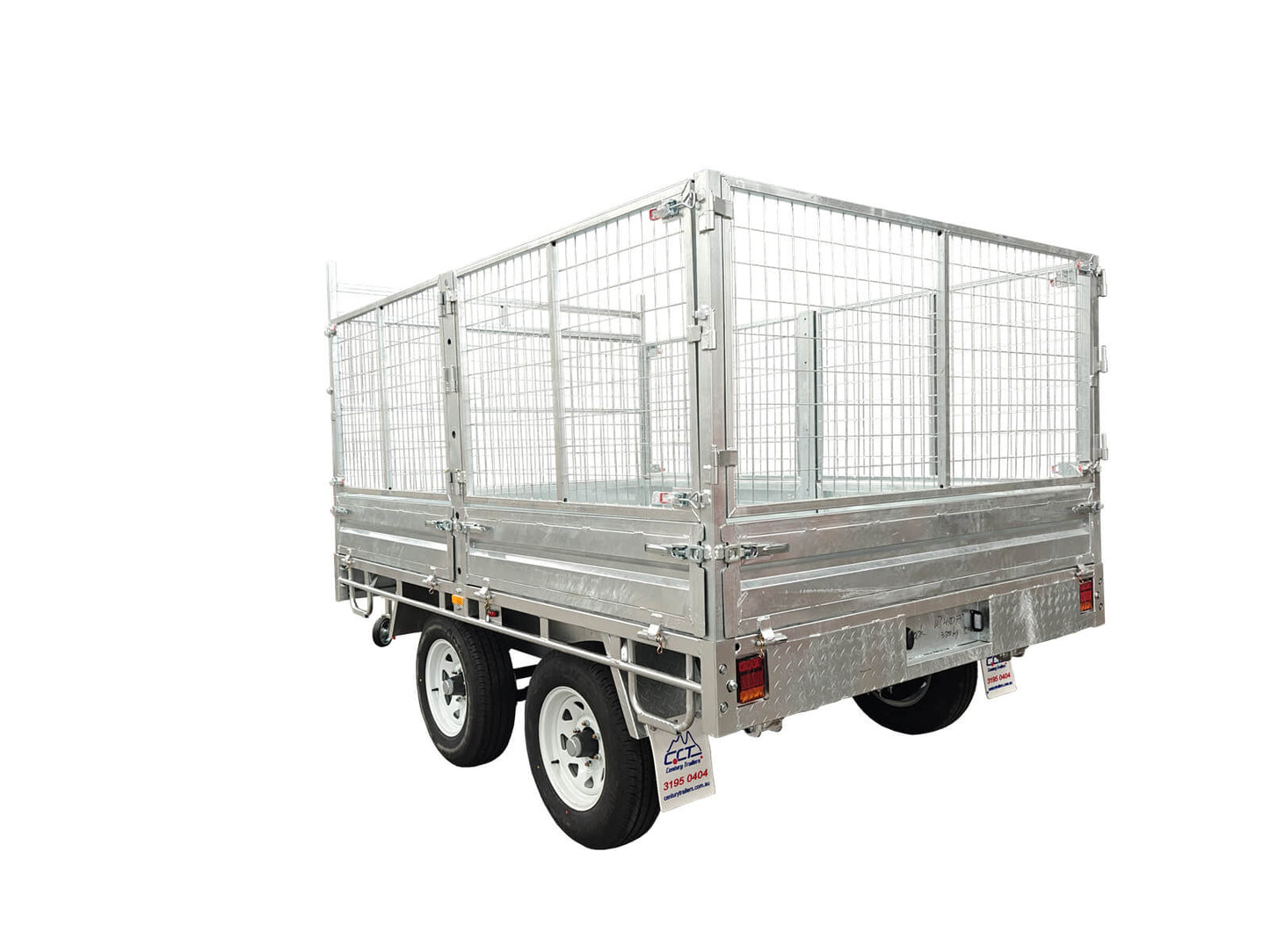 CCT 14×7 Hydraulic Tipper Flat Top Trailer With 900mm Cage For Sale ATM-3500KG/4500KG