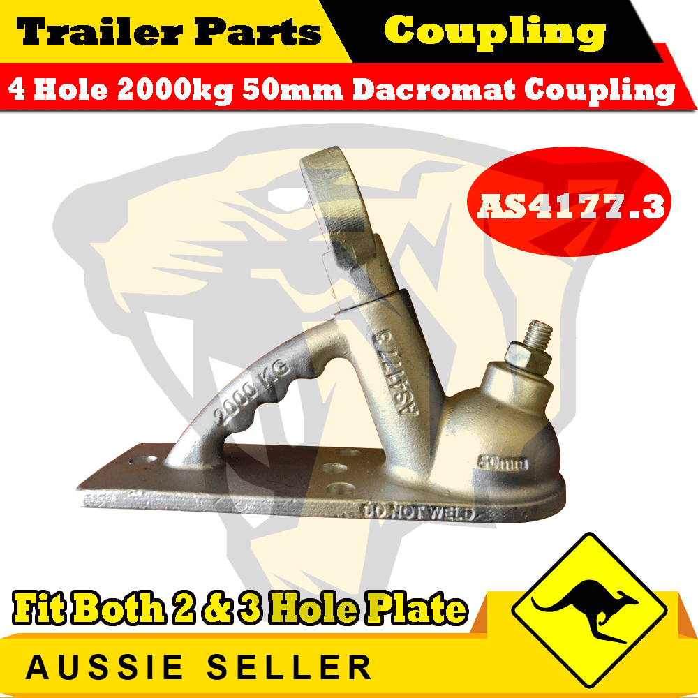 2T Quick Release Coupling 4 Hole fit Both 2&3 hole Plate 2000kg 50mm – Dacromet Finishy)