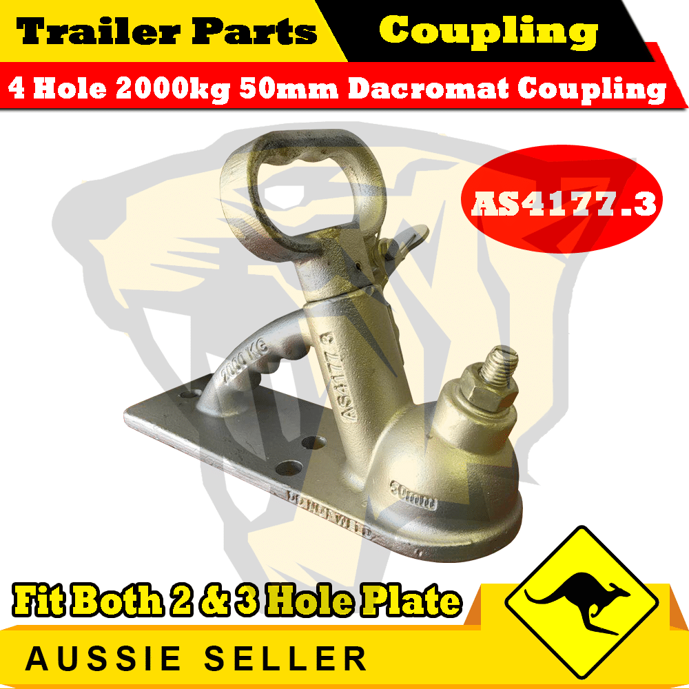 2T Quick Release Coupling 4 Hole fit Both 2&3 hole Plate 2000kg 50mm – Dacromet Finishy)