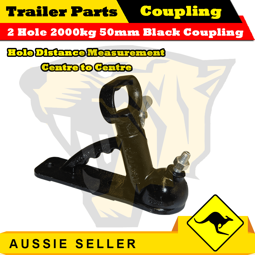 2T Quick Release 50mm Ball 2 Holes Coupling Black Painted