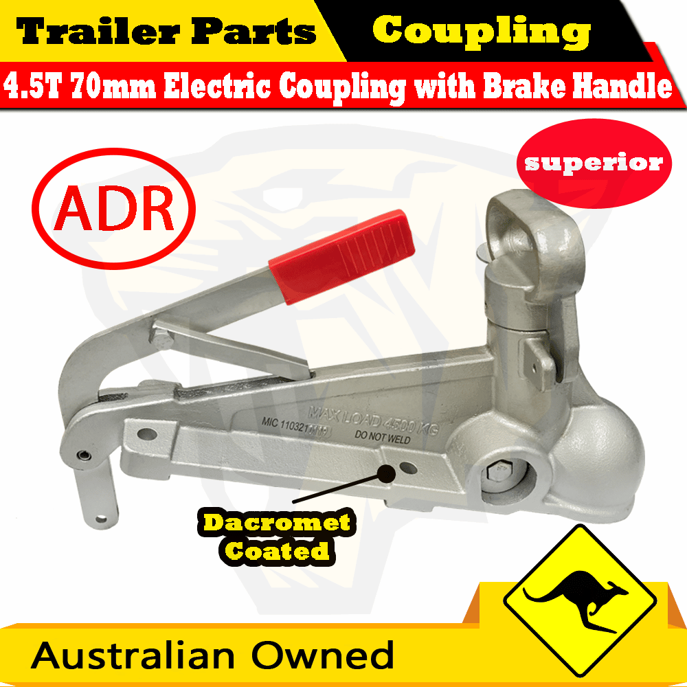 4.5T Electric Trailer Coupling Dacromet Coated (with Brake Handle)