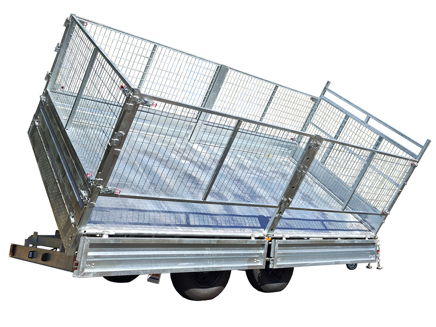 CCT 14×7 Hydraulic 3-Way Tipper Flat Top Trailer With 900mm Cage For Sale ATM-3500KG/4500KG