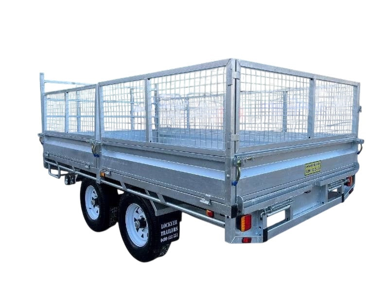 12 x 7 ft HD Flat Deck Trailer with Loading Ramps and Cage ATM 3.5 or 4.5 tonne Genuine