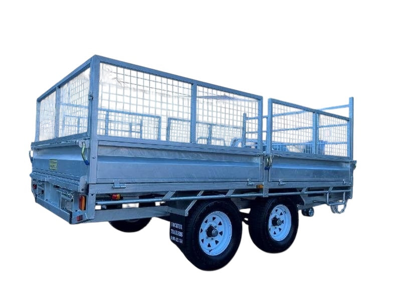 12 x 7 ft HD Flat Deck Trailer with Loading Ramps and Cage ATM 3.5 or 4.5 tonne Genuine