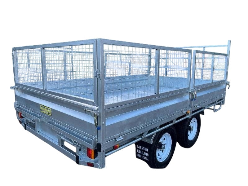 12 x 7 ft HD Flat Deck Trailer with Loading Ramps and Cage ATM 3.5 or 4.5 tonne Genuine