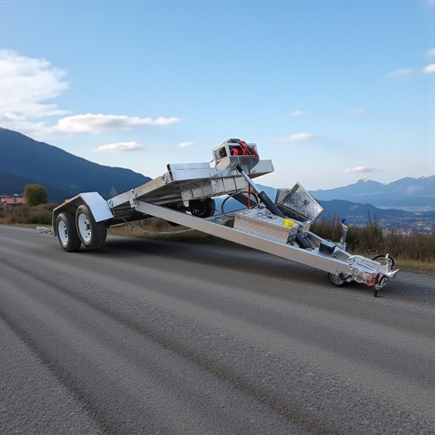 CCT Hydraulic Tipper Car Trailer For Sale Deck size 16.4×6.6ft (5X2m) ATM-3500KG