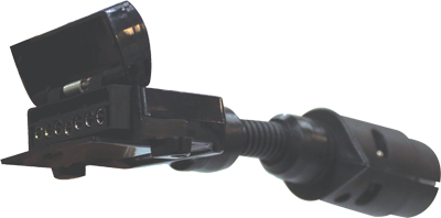 Trailer Adaptor - Large Round 7 Pin Plug to Flat 7 Pin Socket Blister