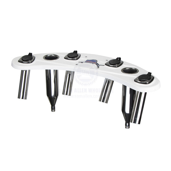 REELAX LIGHT TACKLE STATION WHITE ROCKET LAUNCHER WITH SLIMY TUBES & STAINLESS STEEL PEDESTAL